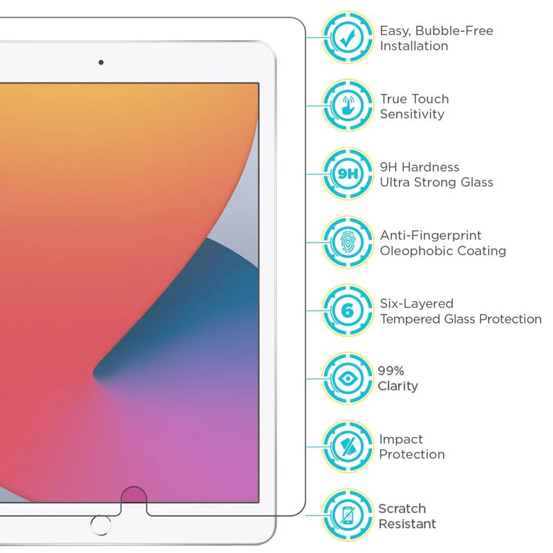 Tech Armor Ballistic Glass Screen Protector for iPad 10.2" (7th-9th gen.) - Tempered Glass 1 pack - Image 3